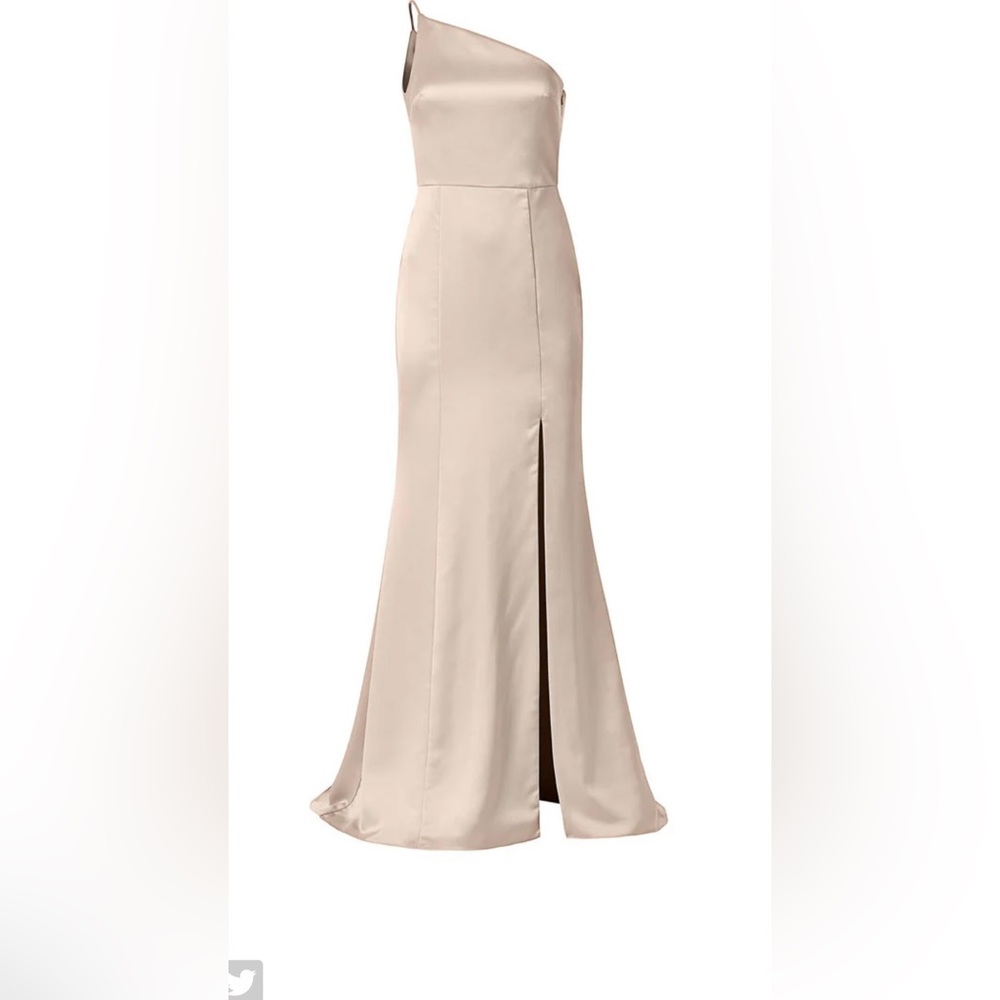 Amsale Kaia Bridesmaid/prom Dress -Silk Champagne Color Size 14 Formal Worn Once